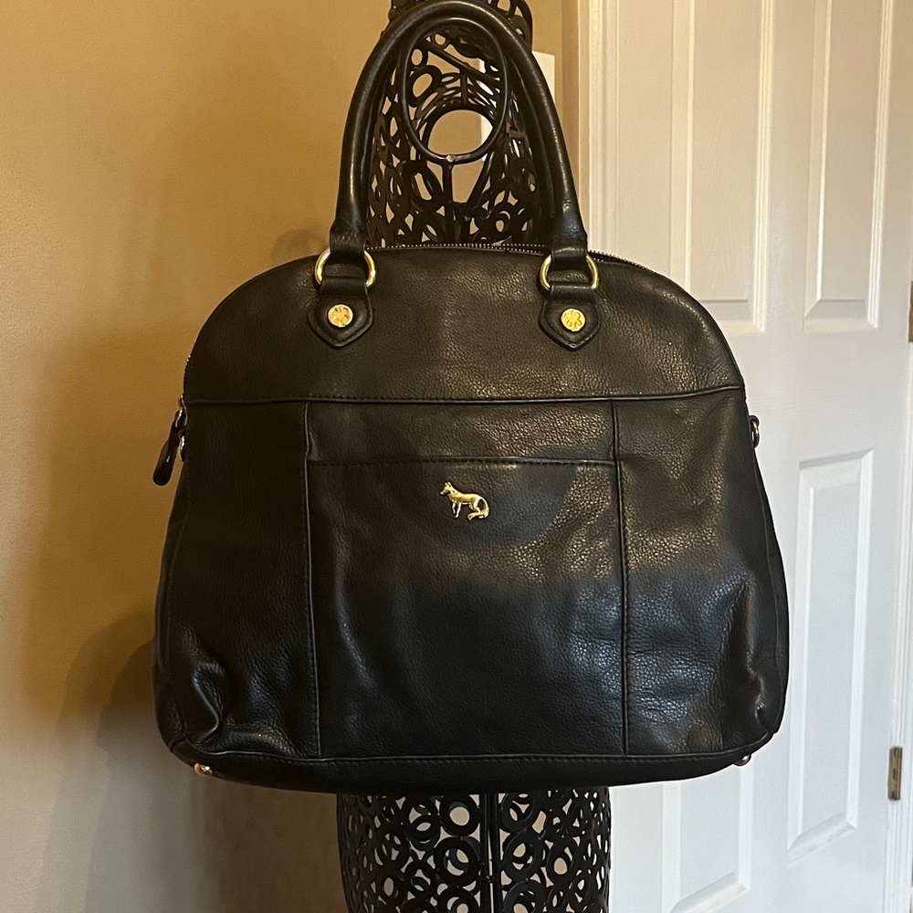 Emma Fox Black Leather Satchel